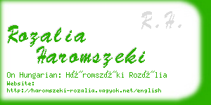 rozalia haromszeki business card